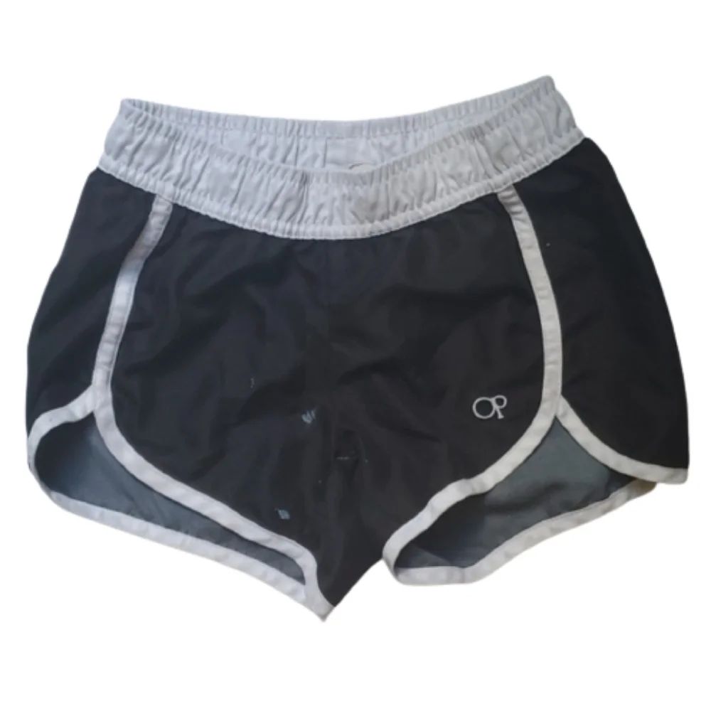 Girls Black/White Athletic Shorts-S 6/6X